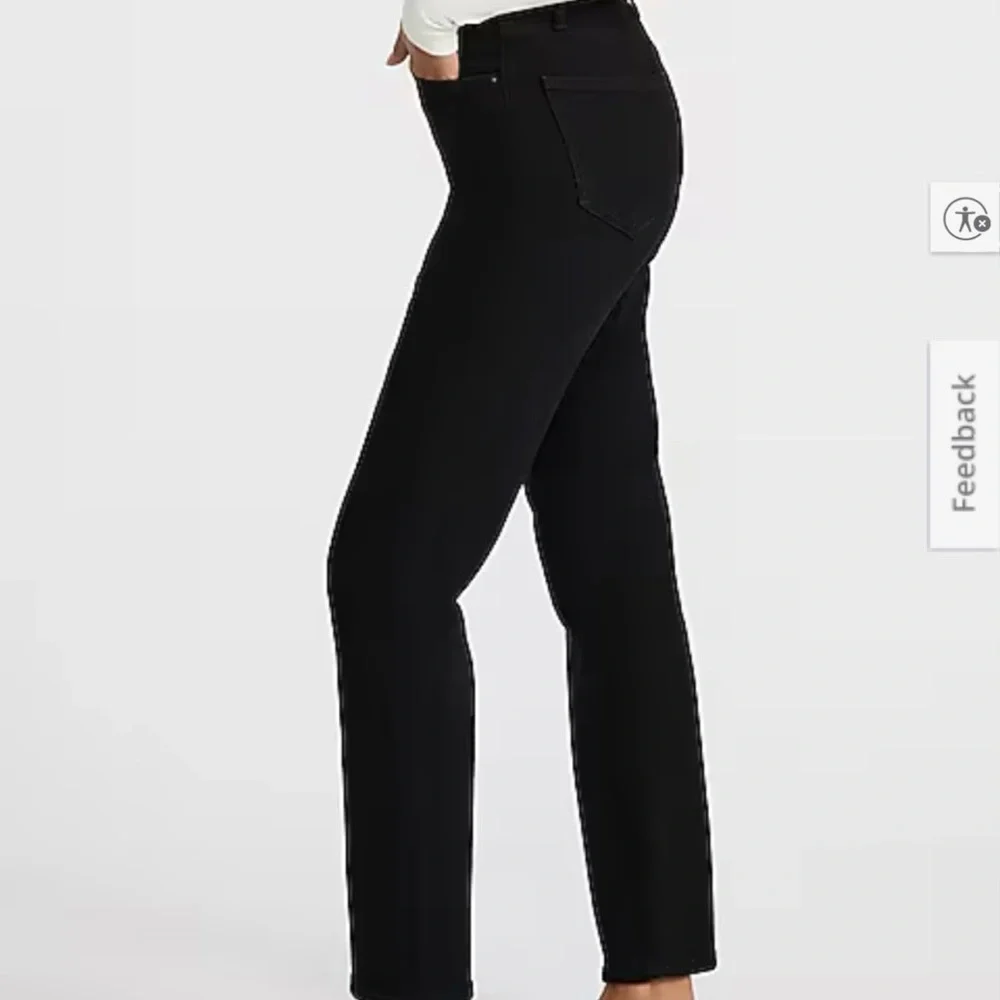 Express High Waisted Black 90s Slim Jeans in pitch black // size Small Regular - Picture 4 of 8